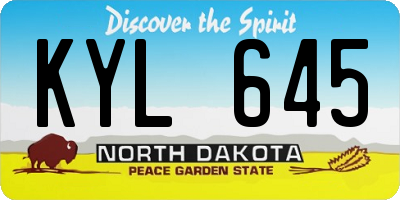 ND license plate KYL645