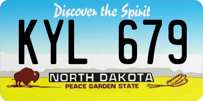 ND license plate KYL679