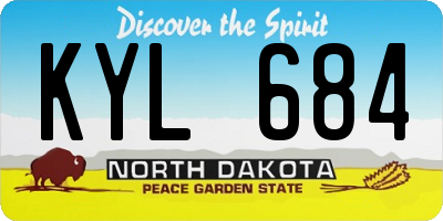 ND license plate KYL684