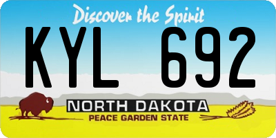 ND license plate KYL692
