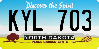 ND license plate KYL703