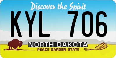 ND license plate KYL706