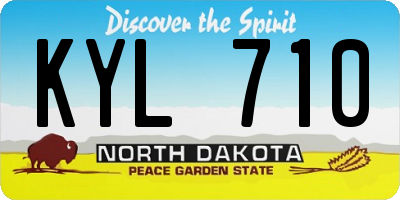 ND license plate KYL710