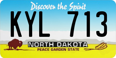 ND license plate KYL713