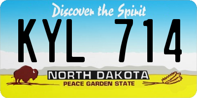 ND license plate KYL714