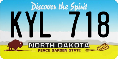 ND license plate KYL718