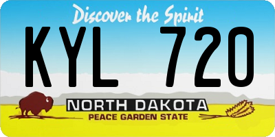 ND license plate KYL720