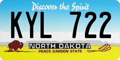ND license plate KYL722