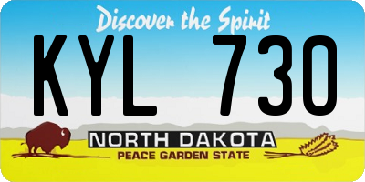ND license plate KYL730