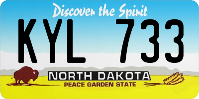 ND license plate KYL733