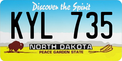 ND license plate KYL735