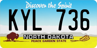 ND license plate KYL736