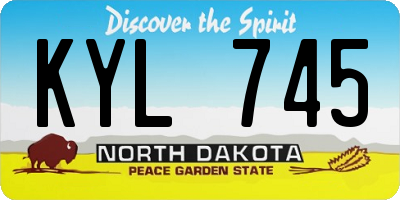 ND license plate KYL745
