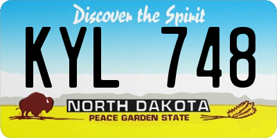 ND license plate KYL748