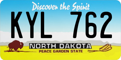 ND license plate KYL762