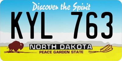 ND license plate KYL763