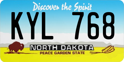 ND license plate KYL768