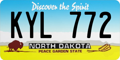 ND license plate KYL772