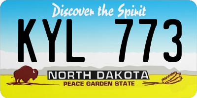 ND license plate KYL773
