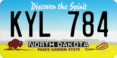 ND license plate KYL784