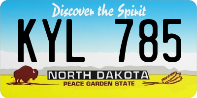 ND license plate KYL785