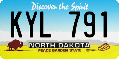 ND license plate KYL791