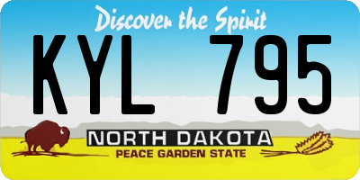 ND license plate KYL795