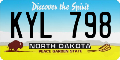 ND license plate KYL798