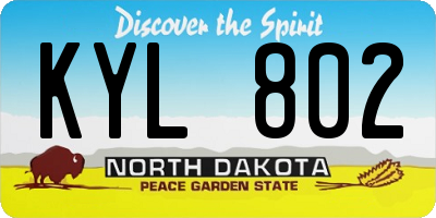 ND license plate KYL802