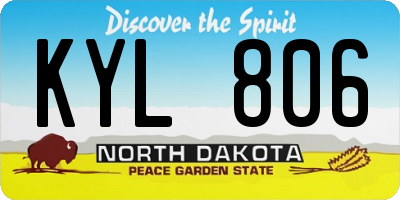 ND license plate KYL806