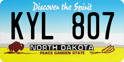 ND license plate KYL807