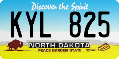 ND license plate KYL825
