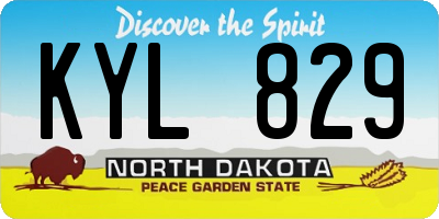 ND license plate KYL829
