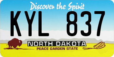 ND license plate KYL837