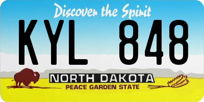ND license plate KYL848