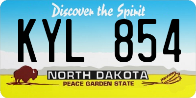 ND license plate KYL854