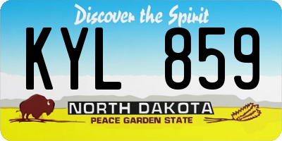 ND license plate KYL859