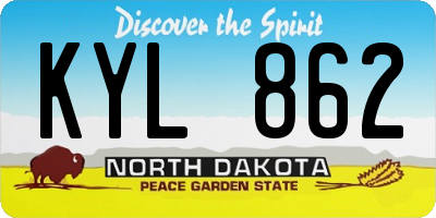 ND license plate KYL862