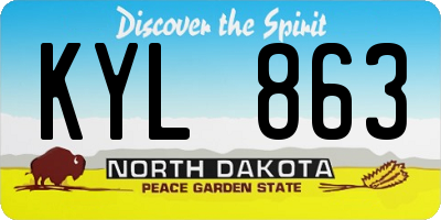 ND license plate KYL863