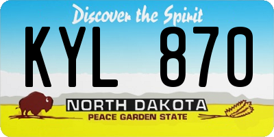 ND license plate KYL870