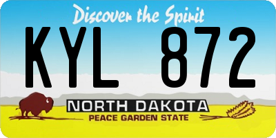 ND license plate KYL872