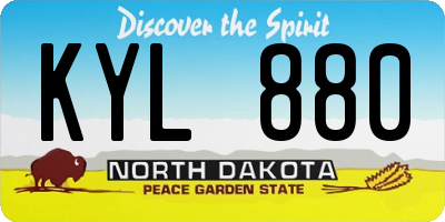 ND license plate KYL880