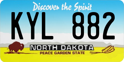 ND license plate KYL882