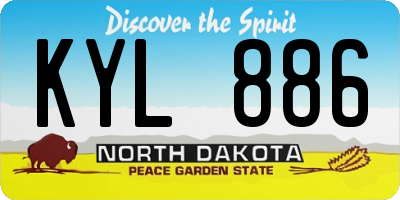 ND license plate KYL886