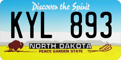 ND license plate KYL893