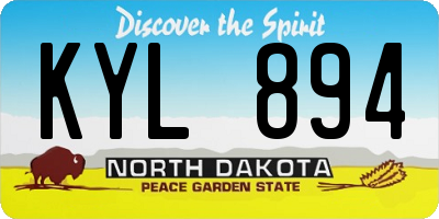 ND license plate KYL894