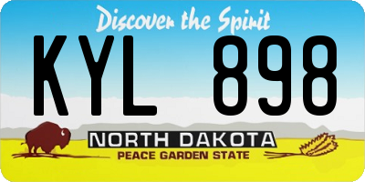 ND license plate KYL898