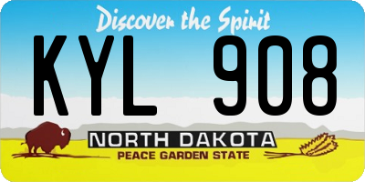 ND license plate KYL908