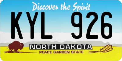 ND license plate KYL926