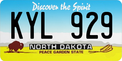 ND license plate KYL929